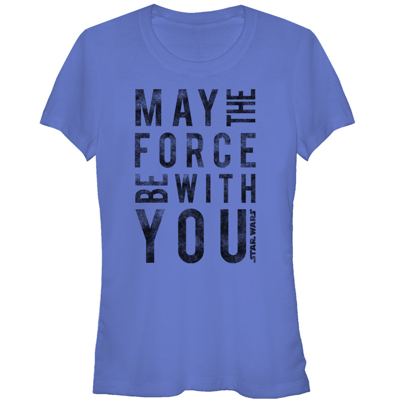 Junior's Star Wars Distressed May the Force Be With You T-Shirt