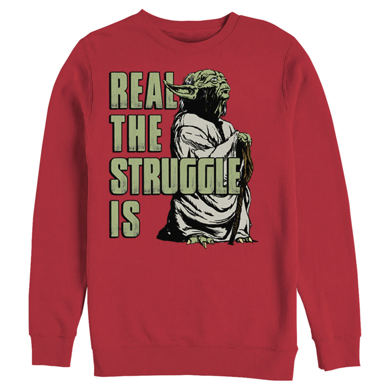 Men's Star Wars Yoda Real the Struggle Is Sweatshirt