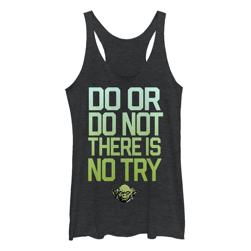 Women's Star Wars Yoda Try Mantra Racerback Tank Top