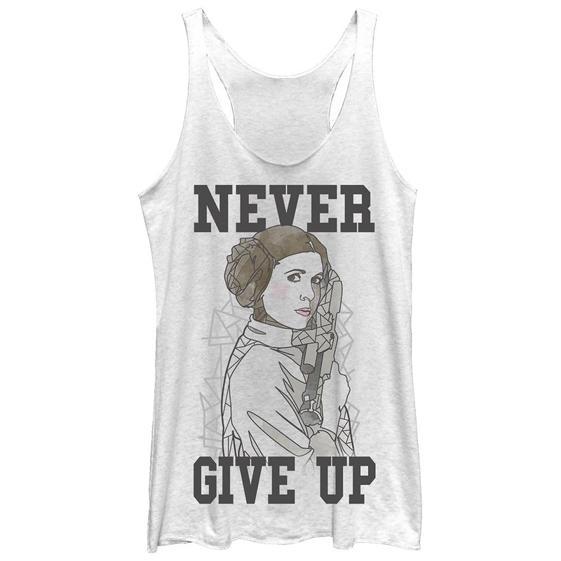 Women's Star Wars Princess Leia Never Give Up Racerback Tank Top