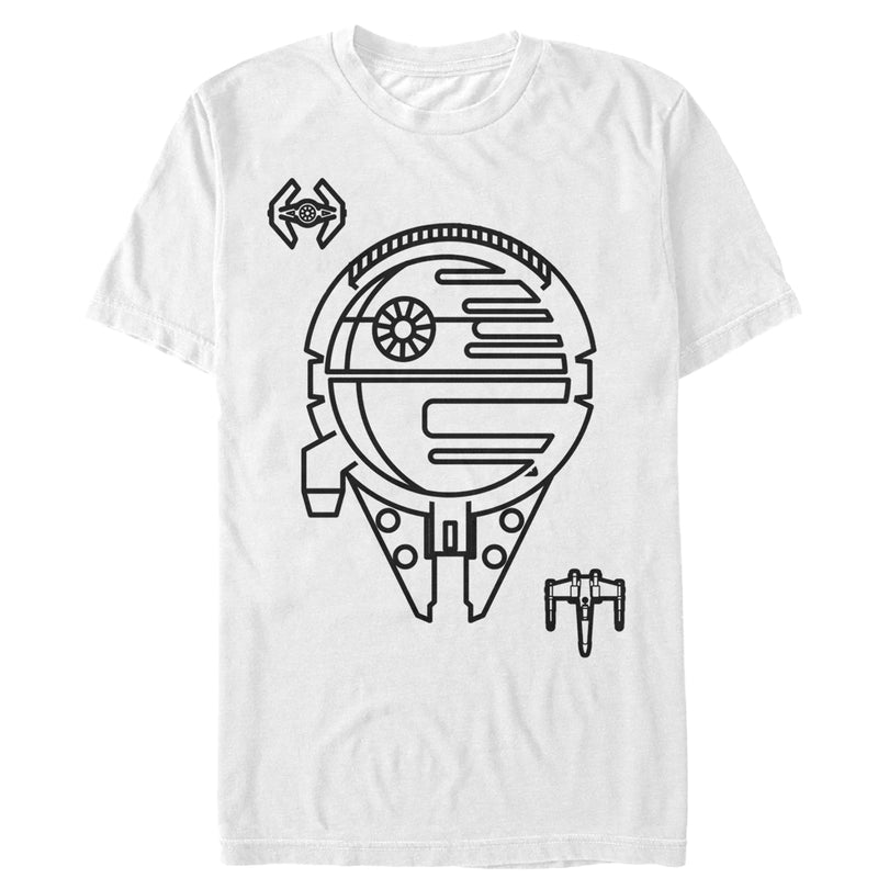 Men's Star Wars Line Art Spaceships T-Shirt