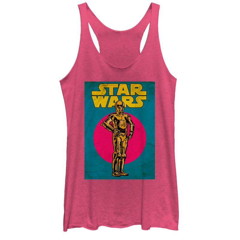 Women's Star Wars C-3PO Trading Card Racerback Tank Top