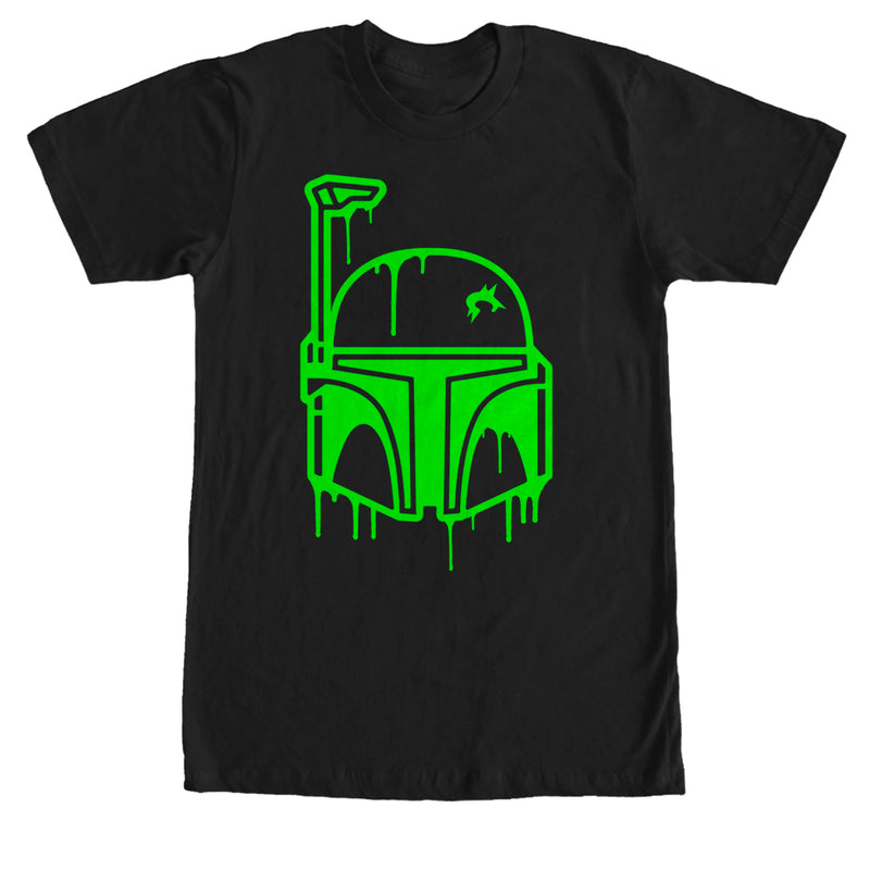 Men's Star Wars Halloween Dripping Boba Fett Helmet T-Shirt