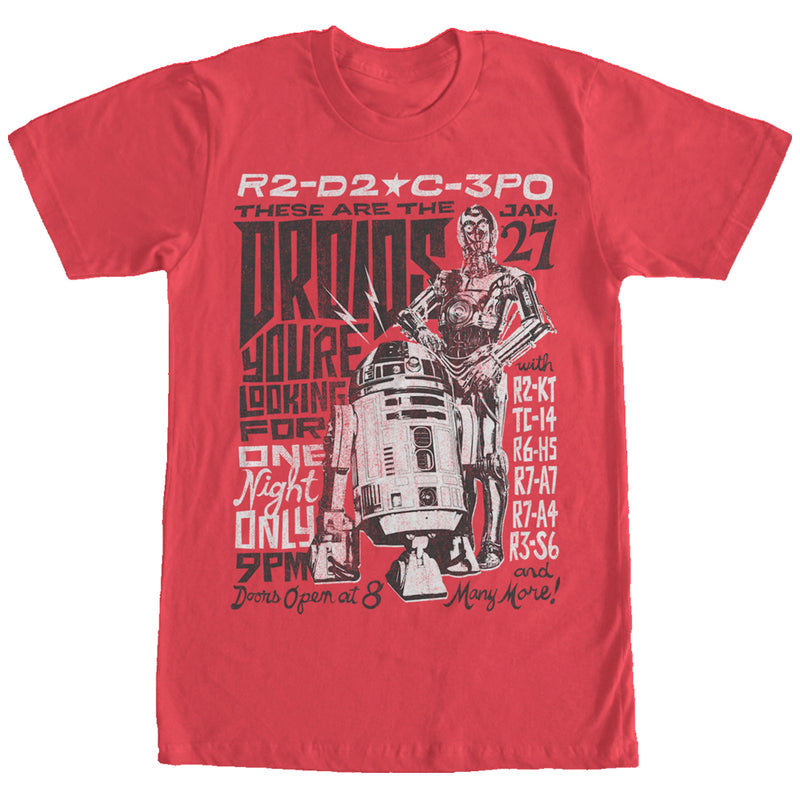 Men's Star Wars R2-D2 and C-3PO Concert Poster T-Shirt