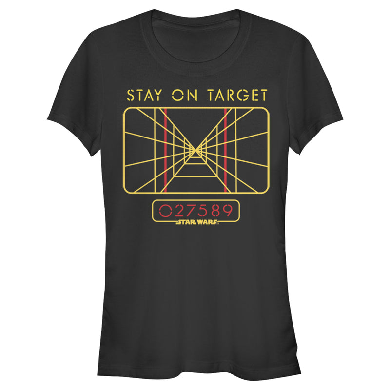 Junior's Star Wars Stay on Target Line T-Shirt