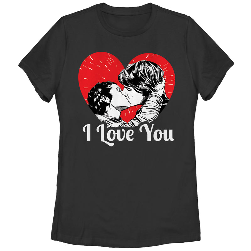 Women's Star Wars Han and Leia I Love You Heart T-Shirt