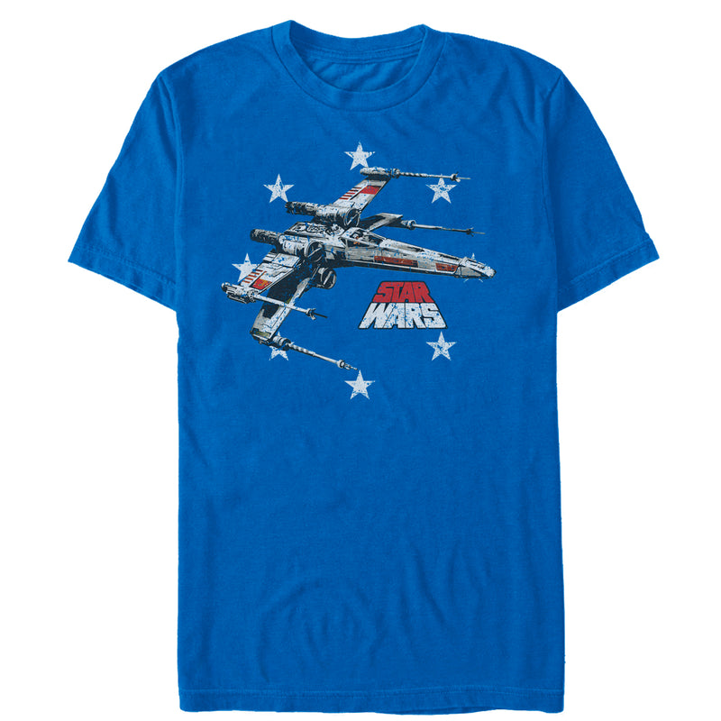 Men's Star Wars Fourth of July  X-Wing Stars T-Shirt