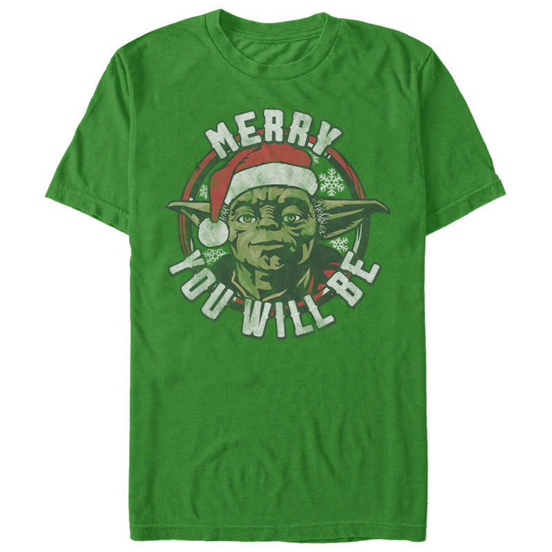 Men's Star Wars Christmas Yoda Merry You Will Be T-Shirt