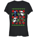 Junior's Star Wars Ugly Christmas Empire Helmets T-Shirt