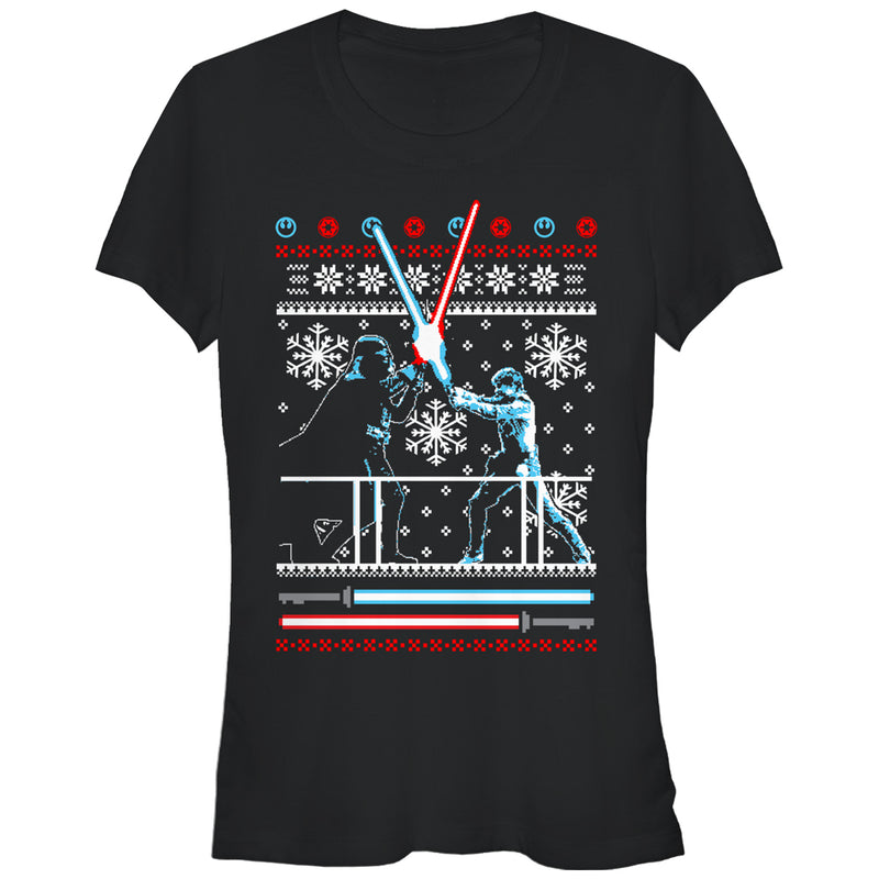 Junior's Star Wars Ugly Christmas Duel T-Shirt