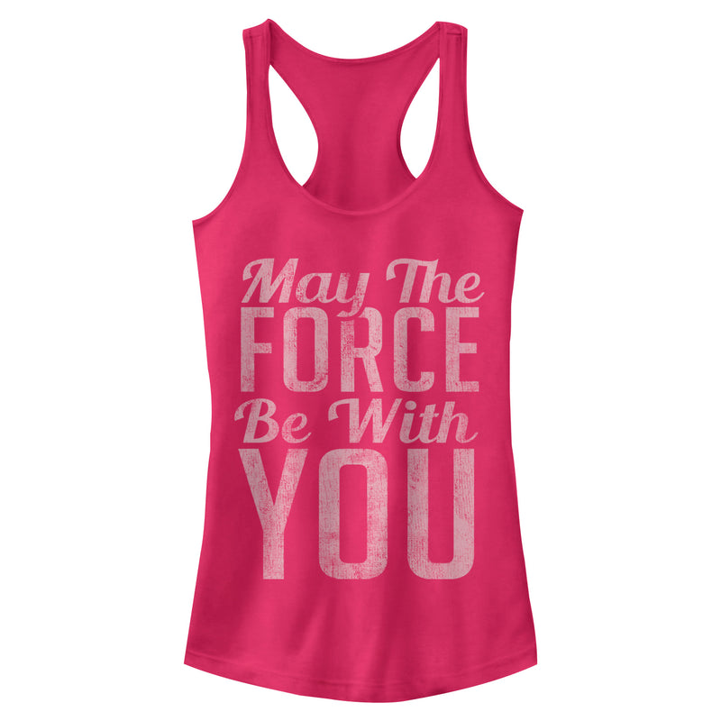 Junior's Star Wars Force With You Mantra Racerback Tank Top