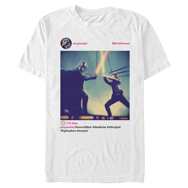 Men's Star Wars Darth Luke Epic Hash Tag Duel T-Shirt