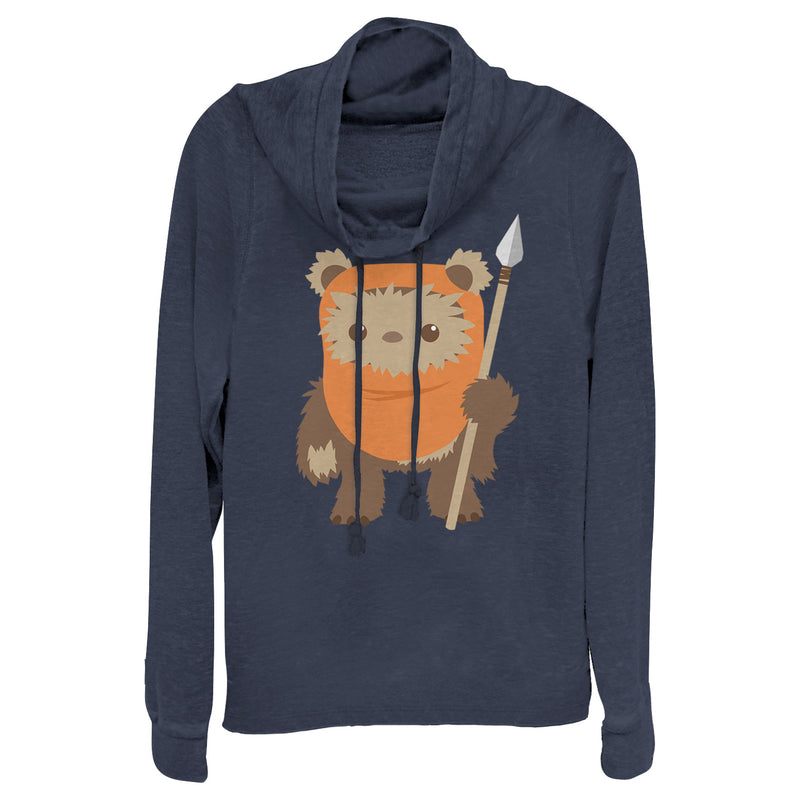 Junior s Star Wars Wicket Ewok Cartoon Cowl Neck Sweatshirt Fifth Sun