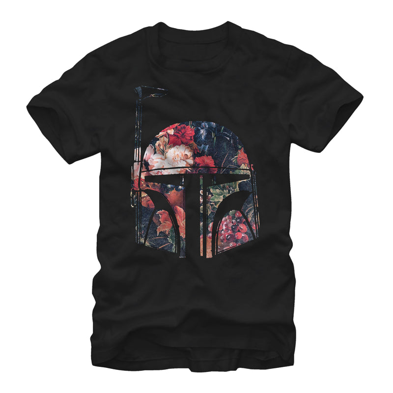 Men's Star Wars Boba Fett Floral Print Helmet T-Shirt