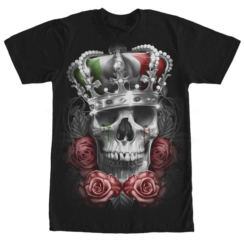 Men's Aztlan Mexican Flag King Skull T-Shirt