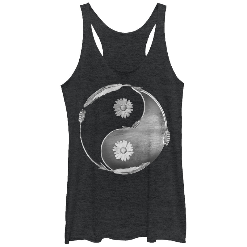 Women's Lost Gods Daisy Arrow Yin Yang Racerback Tank Top