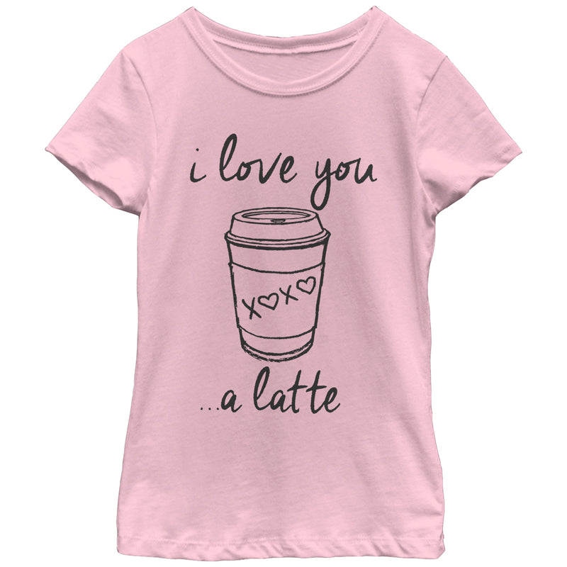 Girl's CHIN UP I Love You a Latte Cup T-Shirt