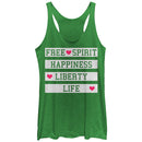 Women's Lost Gods Free Spirit Happiness Racerback Tank Top