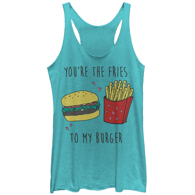 Women's CHIN UP Fries to My Burger Racerback Tank Top