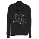 Junior's Lost Gods Christmas Keep It Merry Lights Cowl Neck Sweatshirt