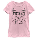 Girl's Lost Gods Christmas Cat Meowy T-Shirt