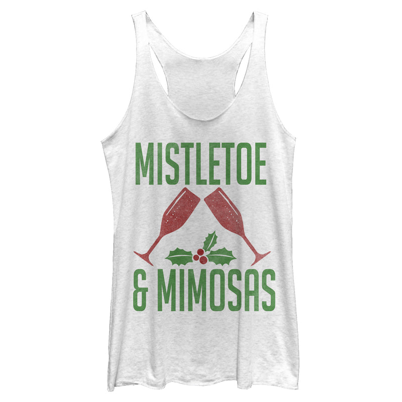 Women's CHIN UP Christmas Mistletoe and Mimosas Racerback Tank Top