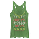 Women's Lost Gods Ugly Christmas Happy Holla Days Racerback Tank Top