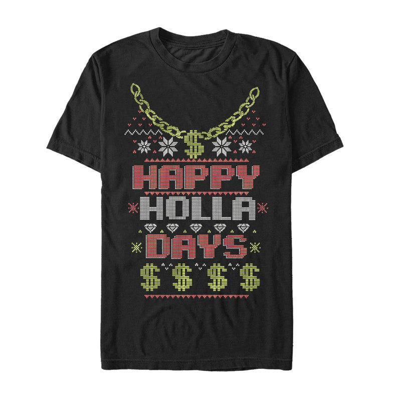 Men's Lost Gods Ugly Christmas Happy Holla Days T-Shirt