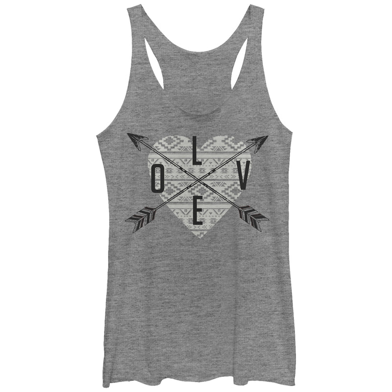 Women's Lost Gods Love Crossed Arrow Racerback Tank Top