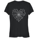 Junior's Lost Gods Halloween Heart Spider Web T-Shirt