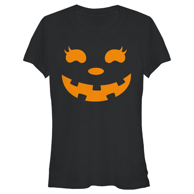 Junior's CHIN UP Halloween Jack o' Lantern Face T-Shirt