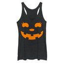 Women's CHIN UP Halloween Jack o' Lantern Face Racerback Tank Top