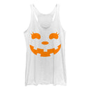 Women's CHIN UP Halloween Jack o' Lantern Face Racerback Tank Top