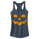 Junior's CHIN UP Halloween Jack o' Lantern Face Racerback Tank Top