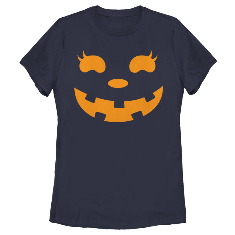 Women's CHIN UP Halloween Jack o' Lantern Face T-Shirt