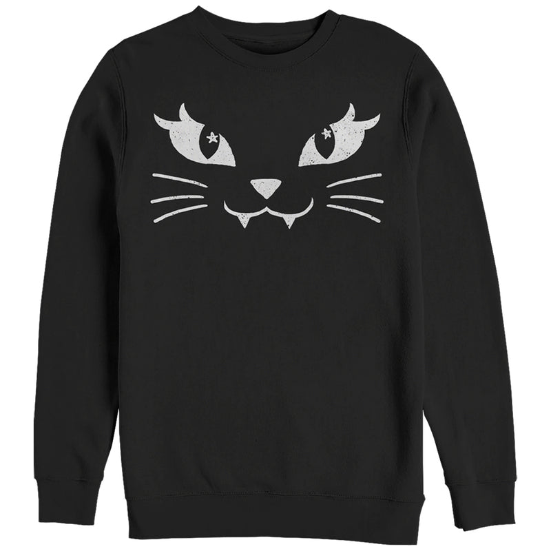 Women's CHIN UP Halloween Kitty Cat Face Sweatshirt
