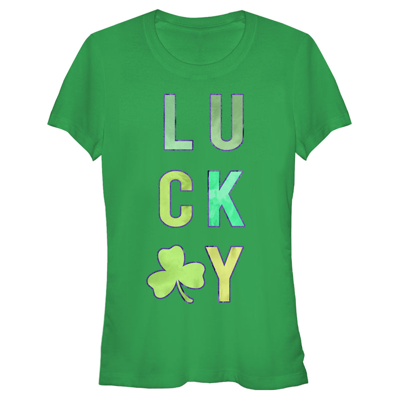 Junior's Lost Gods St. Patrick's Day Lucky Tie-Dye Fill T-Shirt