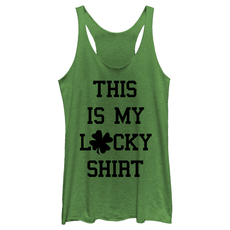 Women's Lost Gods St. Patrick's Day This is my Lucky Shirt Racerback Tank Top