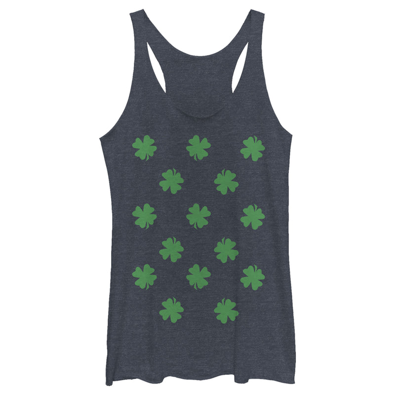 Women's Lost Gods St. Patrick's Day Four-Leaf Clover Print Racerback Tank Top