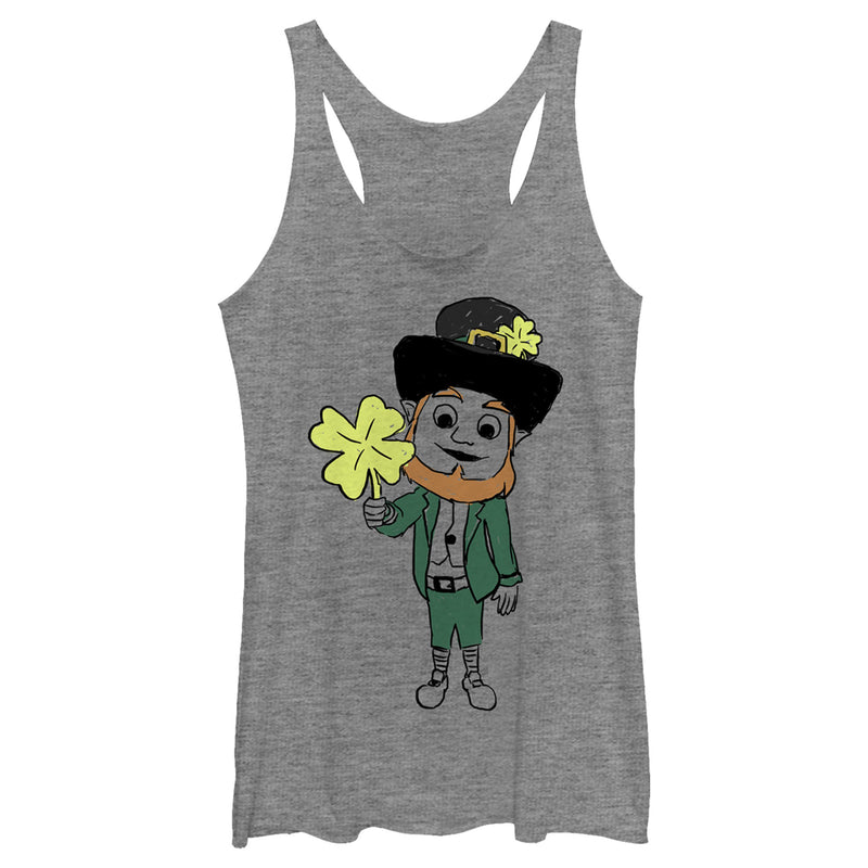 Women's Lost Gods St. Patrick's Day Leprechaun Greetings Racerback Tank Top