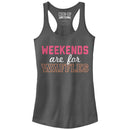 Junior's CHIN UP Weekends are for Waffles Racerback Tank Top