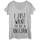 Women's Lost Gods I Just Want to be a Unicorn Scoop Neck
