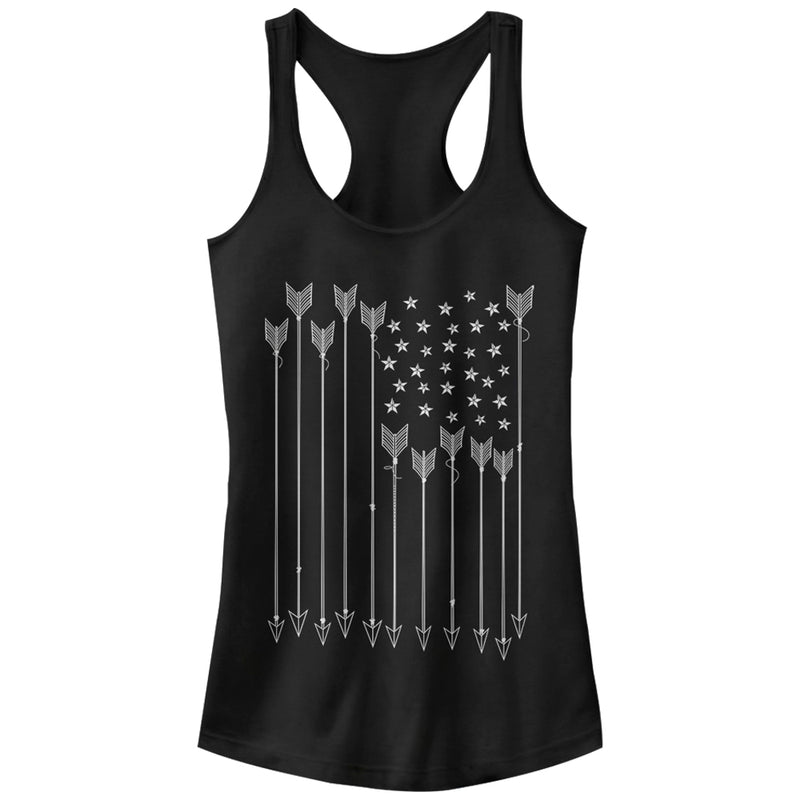 Junior's Lost Gods Arrow American Flag Racerback Tank Top