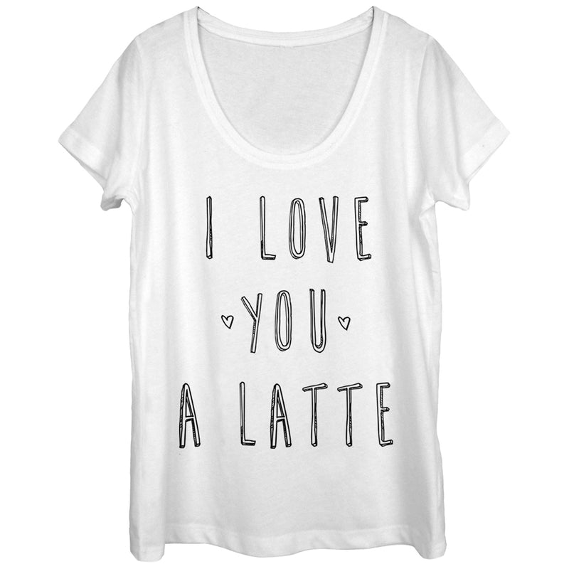 Women's CHIN UP I Love You a Latte Scoop Neck