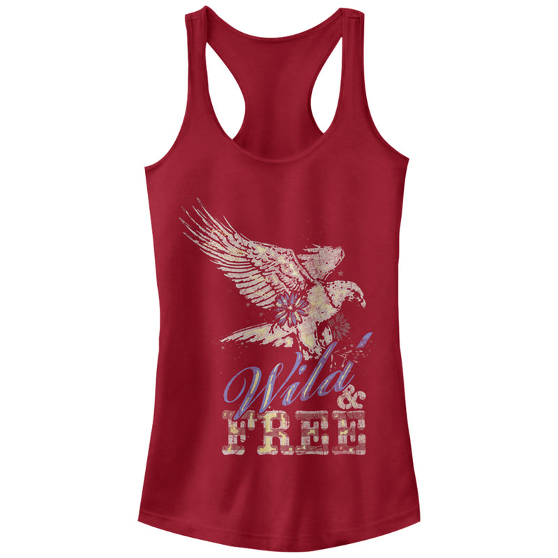 Junior's Lost Gods Eagle Wild and Free USA Racerback Tank Top