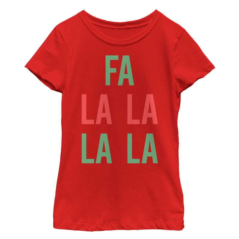 Girl's CHIN UP Christmas Fa La La Text T-Shirt