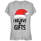 Junior's Lost Gods Christmas Believe in Gifts T-Shirt