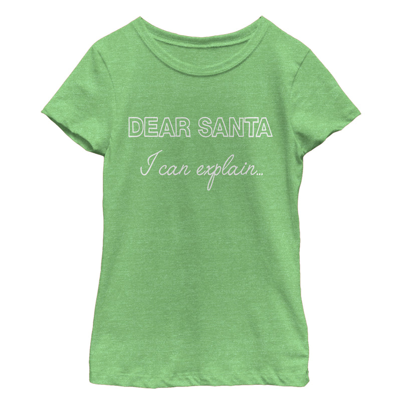 Girl's CHIN UP Christmas Dear Santa I Can Explain T-Shirt