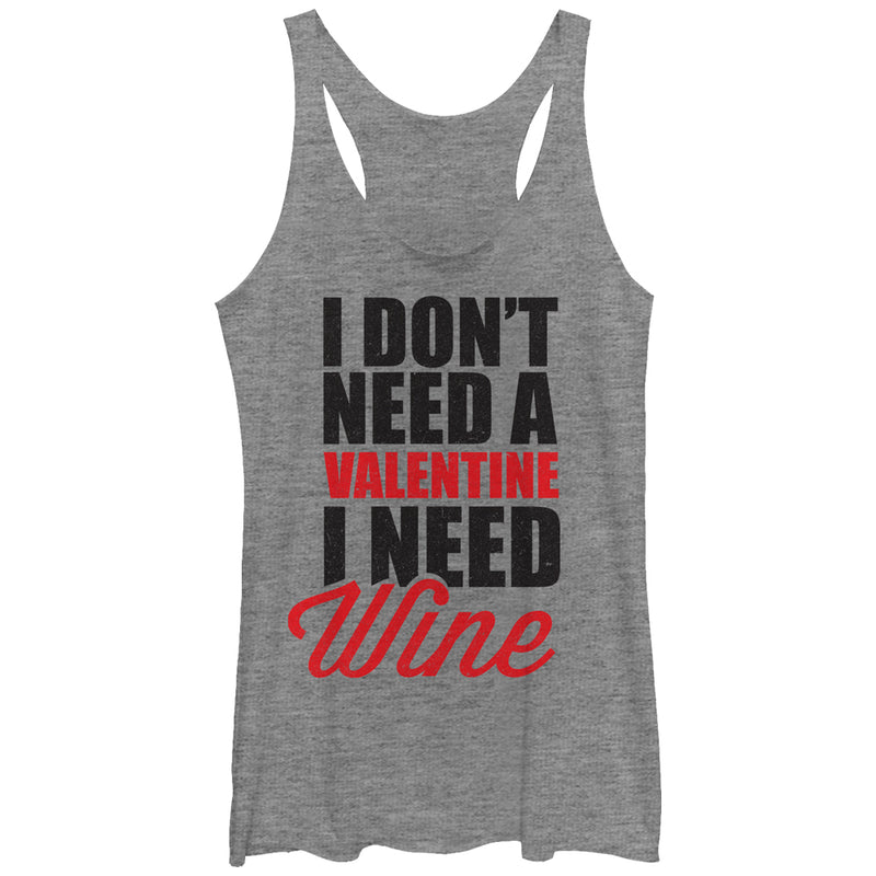 Women's Lost Gods Valentine Need Wine Racerback Tank Top