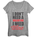 Women's Lost Gods Valentine Need Wine Scoop Neck